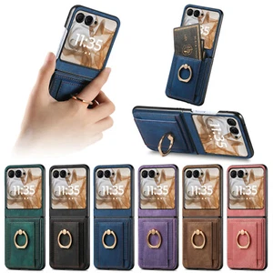 For Motorola Moto Razr 40 50 Ultra Card Wallet Case Magnetic Stand Phone Cover - Picture 1 of 43