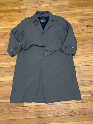 Chaps Ralph Lauren Trench Coat Overcoat Lined Microfiber Men’s 42R Brown Topcoat - Image 1 of 4