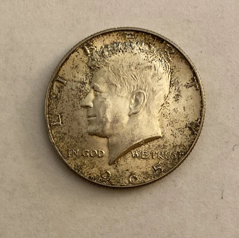 1965 Kennedy Half Dollar 50 Cents Coin 40% Silver Cover