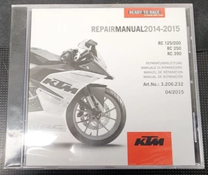 KTM 2014-2015 RC 125 200 250 390 REPAIR MANUAL CD UNOPENED - Bild 1 von 2