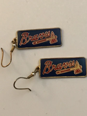 Atlanta BRAVES MLB Team Logo Dangle Hook Earrings by Peter David, Collectible Cover