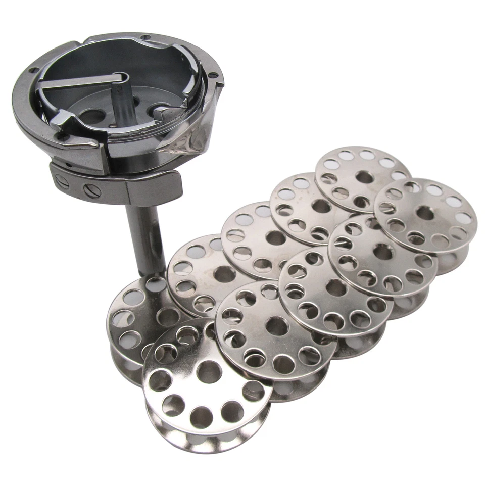 Gancho y bobinas giratorias de gran capacidad para Singer 144W 145W Adler 220 CONSEW 744R Foto 1 de 4