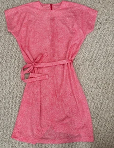 Vtg 80s California Looks Dotted Dress Pink Made in USA Sz 16 - Picture 1 of 8