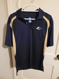 Akron Zips Embroidered NCAA Polo Shirt Blue Size Men's Medium Old Logo - Picture 1 of 5