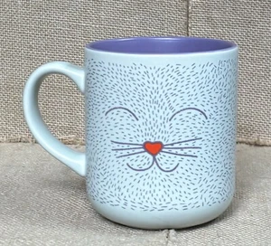 Tazza tazza viso sorriso gatto Marcus Walters viola interno gattino stravagante giocosa - Foto 1 di 7