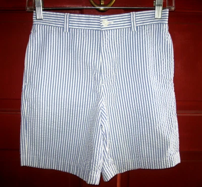 BROOKS BROTHERS SEERSUCKER SHORTS BOYS SZ 10 X 7" BLUE ON WHITE ALL COTTON EUC - Image 1 of 4