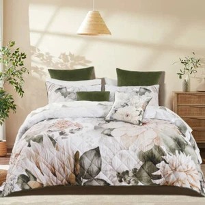 Bianca Giselle White Printed Floral Coverlet Set or Accessories - Bild 1 von 7