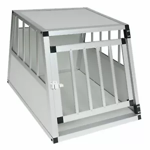 EUGAD Alu Hundetransportbox Hundebox Reisebox Autobox 54 x 69 x 51 cm XL Silber - Bild 1 von 6