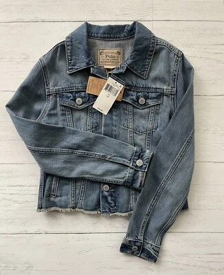 New Girls Polo Ralph Lauren Logo Denim Jacket Size 12 - Image 1 of 4