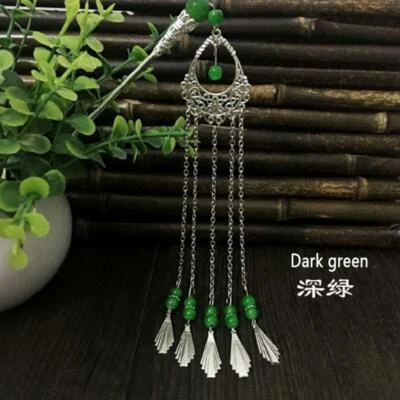 2 piezas Antiguo Retro Palacio Hanfu Tocado Horquilla Palitos Borla Foto 1 de 2