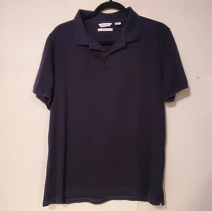 Calvin Klein Polo Shirt Men's Large Liquid Touch Short Sleeve Blue Size L Collar - Picture 1 of 8