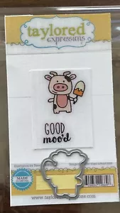 Taylored Expressions Cow Stamp & Metal Die - Good Mood Critter NEW - Picture 1 of 3