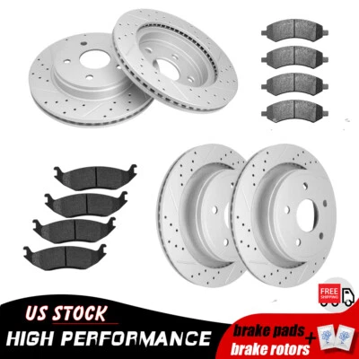 Kit de pastillas de freno de cerámica para rotores de disco delanteros y traseros Chrysler Aspen para Dodge Durango Foto 1 de 4