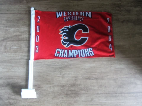 Calgary Flames NHL HOCKEY 2004 WC Champions Stanley Cup PLAYOFFS Car Flag Cover