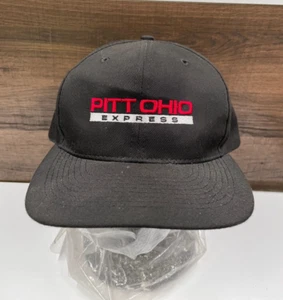 Vintage PITT OHIO Express Black Snap Back Hat Trucker Promo Cap - Picture 1 of 8