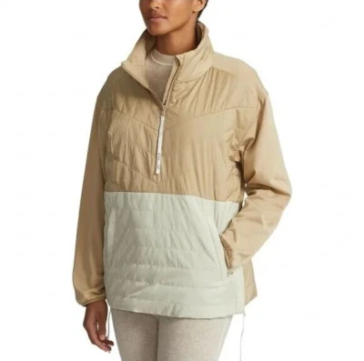 Chaqueta Pullover RLX Ralph Lauren Mujer Beige Acolchada Híbrida 1/4 Cremallera Mediana $248 Foto 1 de 4