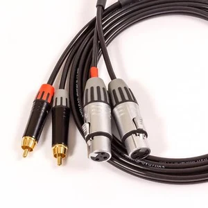 Femmina XLR A Rca Collegamento Cavo. Sinistro & Destro Coppia Fono,Cinche Piombo - Picture 1 of 2