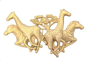 A J.C. Goldfarbene Giraffen Brosche Safari Giraffe goldfarbene Brosche Vintage - Bild 1 von 7