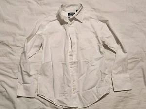Boy's Chaps White Button Down Shirt Size 8 Long Sleeve Dress Shirt - Picture 1 of 7
