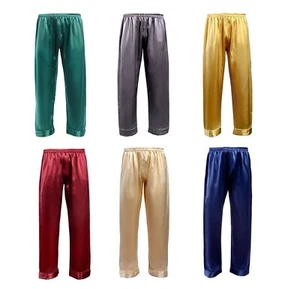 Men's 19MM 100% Muberry Silk Sleep Pants Silk Pajama Bottoms Silk Lougne - Picture 1 of 17