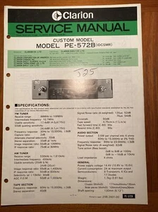 CLARION PE-572B AM/FM STEREO CASSETTE ORIGINAL SERVICE REPAIR MANUAL - Picture 1 of 1