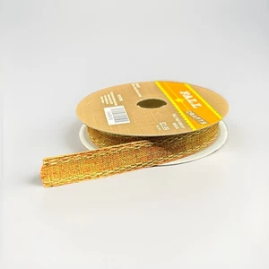Fall Faux Burlap Craft Ribbon 5/8in - Orange, Green, Yellow, Stitched, Grosgrain - Picture 1 of 2