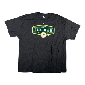 Vintage Oakland Athletics T-Shirt Y2K "Oaktown" Gr. 2XL grau Majestic - Bild 1 von 7