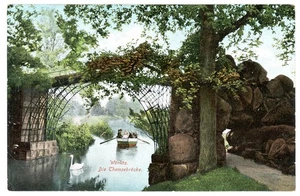 AK Wörlitz Die Themsebrücke Hotel Eichenkranz Bes. Emil Dittrich A167 - Bild 1 von 2