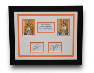 BLACKPOOL Brett Ormerod & Gary Taylor-Fletcher FRAMED Signed Card Display + COA - Picture 1 of 12