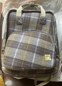 Unisex House of Tweed Blue Green Brown Mix Tweed Backpack Lrg - Picture 1 of 9