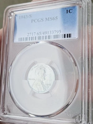 1943-S PCGS MS65 Lincoln Steel Wheat Cent #3795 - Image 1 of 2
