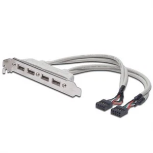 USB Slotblechkabel, 2x USB Port, A/M - 2x 10pin IDC # AK-300304-002-E - Bild 1 von 1