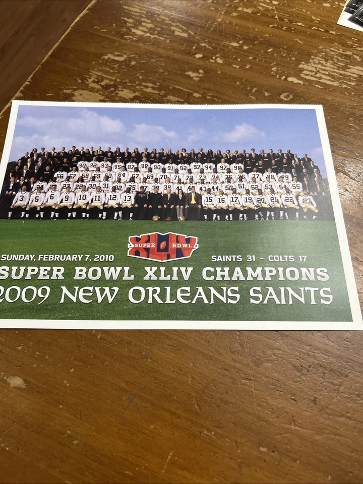 2009 NEW ORLEANS SAINTS SUPER BOWL WORLD CHAMPIONS TEAM 8X10 Season Ticket Gift - Image 1 of 4