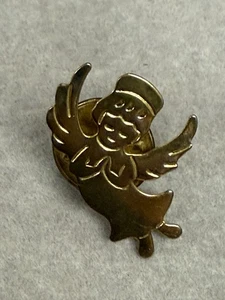 Vintage fliegender Engel Cherub goldfarben Weihnachten inspirierende Anstecknadel 7105 - Bild 1 von 3
