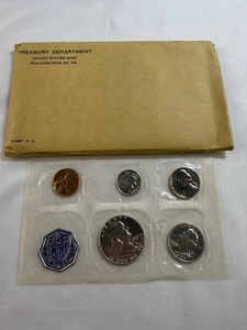 1957 Proof set Original Envelope 90% Silver US Mint (OGP) - 5 Coins - Picture 1 of 3