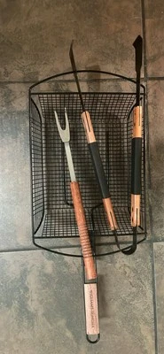 Cesta antiadherente para asar Williams Sonoma con mango extraíble usada en excelente estado y 2 utensilios Foto 1 de 4