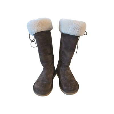 Botas UGG Australia Para Mujer Marrón Piel de Oveja Gamuza Cuero Talla 5 Clásicas Altas Foto 1 de 4