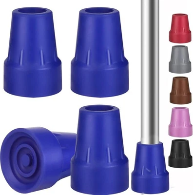 "Puntas de muleta de repuesto de alta resistencia bastón de goma senderismo caminante 3/4"" antideslizante paquete de 4" Foto 1 de 4