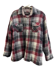 Vintage Northwest Territory Flannel Plaid Wool Shacket Lined Button Shirt Large - Picture 1 of 7