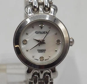 Gruen Ladies Diamond Quartz Watch New Battery - Picture 1 of 5