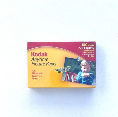 Kodak Photo Paper Anytime Picture Soft Gloss 4x6 100 Sheets Sealed New NIP - Image 1 of 2