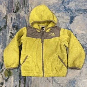The North Face Fleece Jacket Yellow Full Zip Hoodie Sweatshirt Toddler 3T - Picture 1 of 9