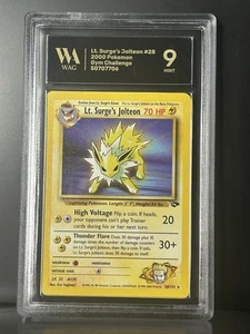 GRADED WAG Mint 9 Lt. Surge's Jolteon Unlimited Rare Pokemon Gym Challenge Slab - Picture 1 of 2