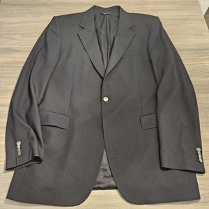 Dolce & Gabbana Mens Black Suit Jacket US Size 46 Long Blazer Italy Metal Button - Picture 1 of 9