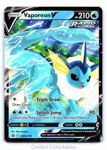Vaporeon V SWSH150 - SWSH Black Star Promo - Carta Pokemon - Near Mint - Foto 1 di 2
