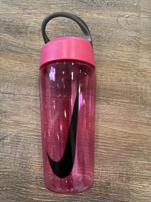 Botella de agua de paja Nike Hypercharge 16 oz rosa, con una mano, sin fugas, SIN BPA Foto 1 de 4