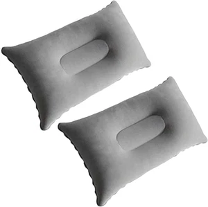 Paquete de 2 almohadas inflables ultraligeras pequeñas cuadradas tela flocada almohada de aire beac - Imagen 1 de 7