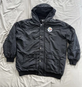 Pittsburgh Steelers NFL Pro Line Kapuzenjacke XL schwarz Fleece gefüttert Vintage - Bild 1 von 14