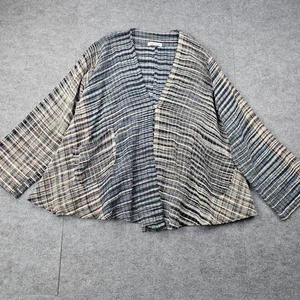 Yasuko Kurisaka Jacket Womens One Size Woven Asymmetrical Art To Wear Lagenlook - Picture 1 of 7