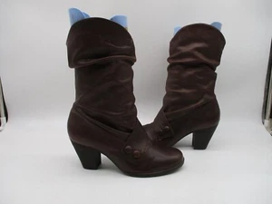 NURTURE Langley Brown Pebbled Slouch Leather Mid-Calf Boots Womens Size 7.5 M - Picture 1 of 10